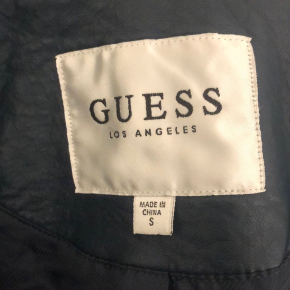 GUESS Dark Green Leather Jacket - Picture 3 of 8